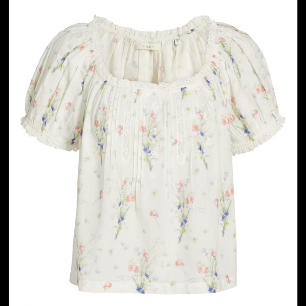 Doen Floral Blouse - Cream with Multicolor Accents